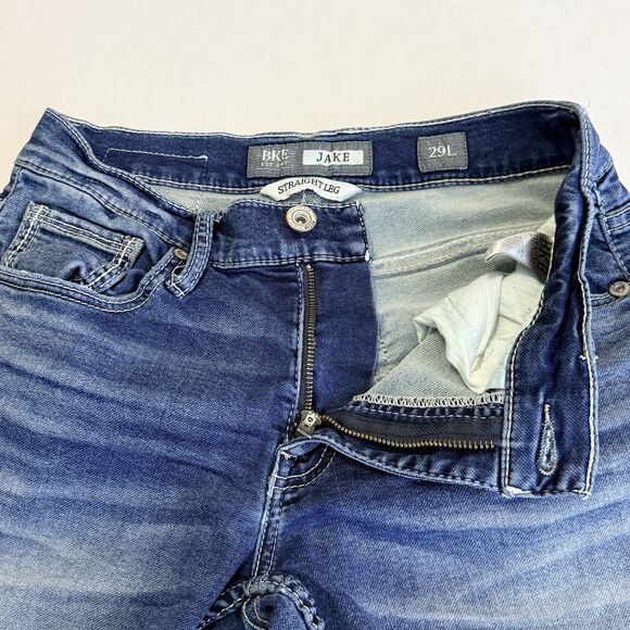 BKE Jeans Mens 29x33 Blue Jake Straight Leg Denim Regular Fit Stretch Med. Wash - Picture 7 of 15